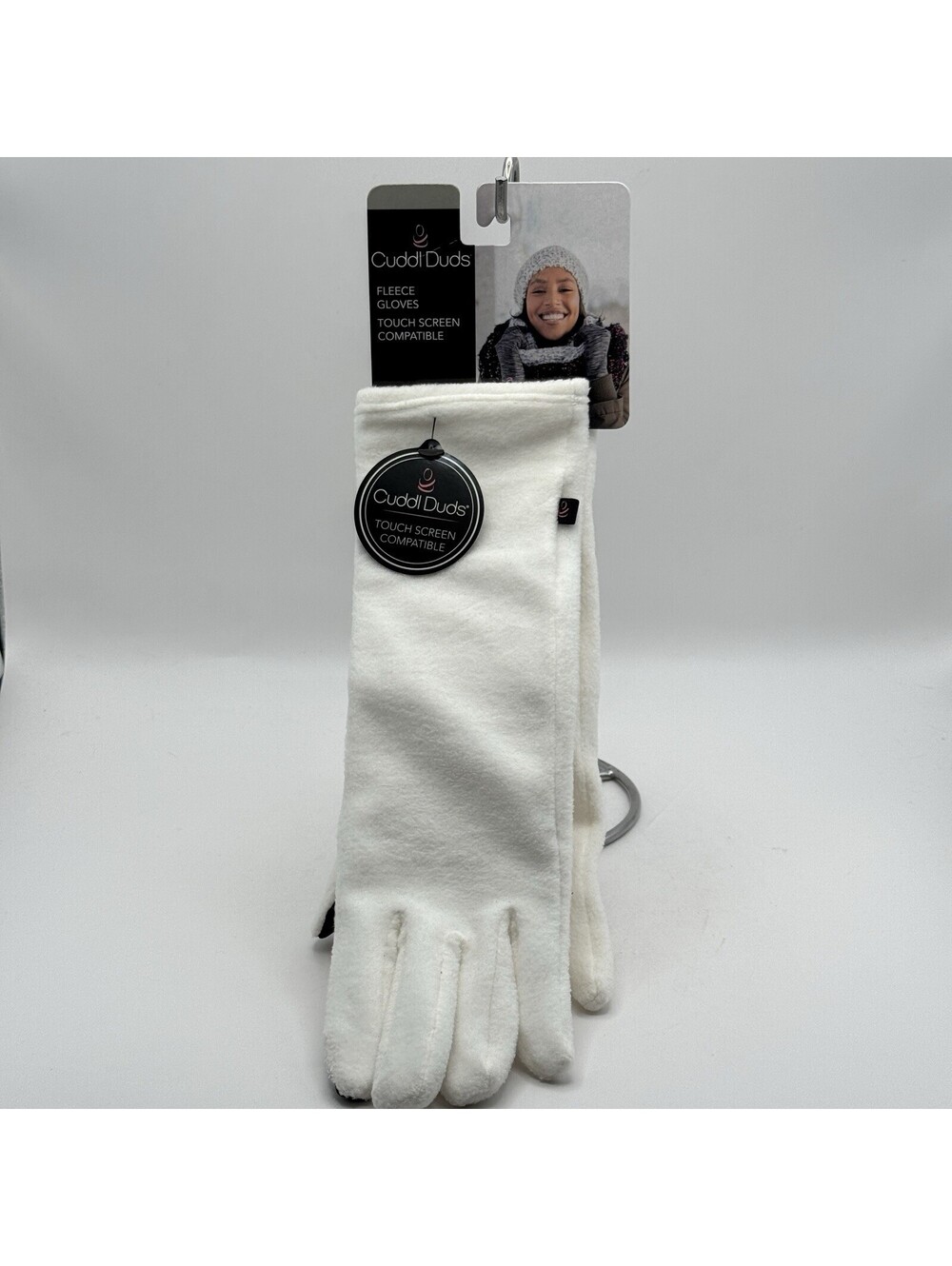 Cuddl Duds Plush Fleece Touch Screen Long Gloves Color Ivory One Size